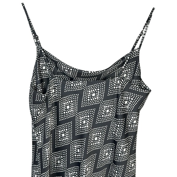NWT Banana Republic Factory Grey White Geometric Design Satin Slip Dress Size S - Picture 7 of 12